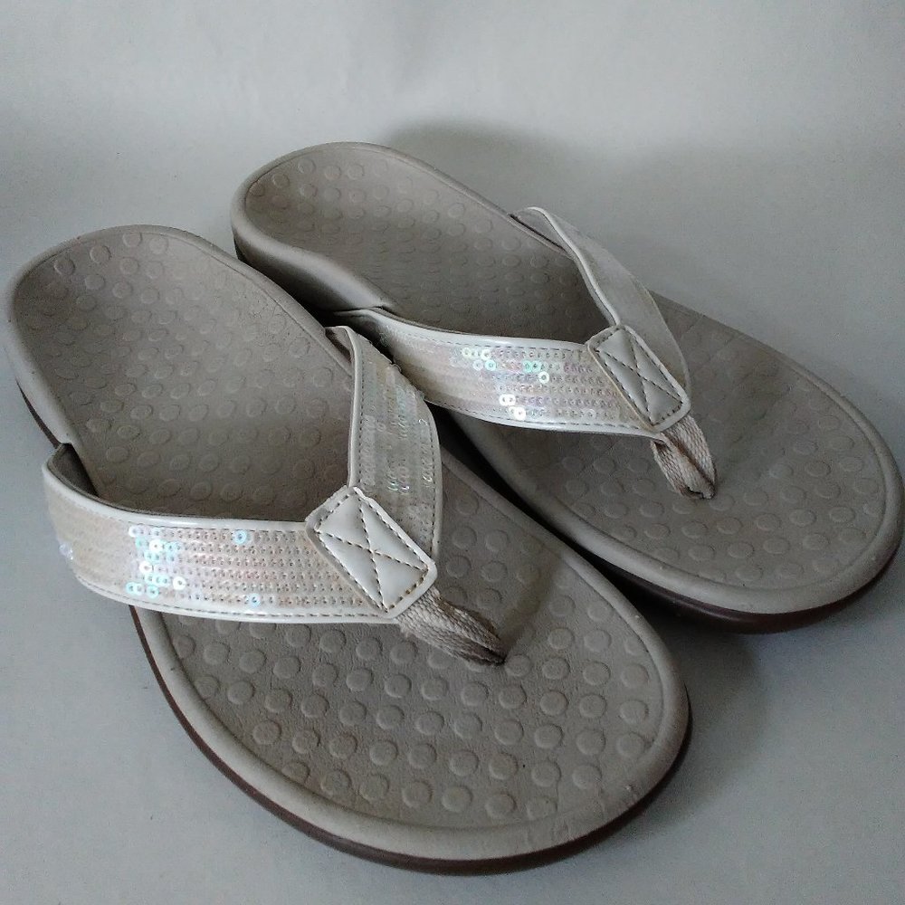 Vionic With Orthaheel Sequins Flip Flop Sandals 7m - image 5